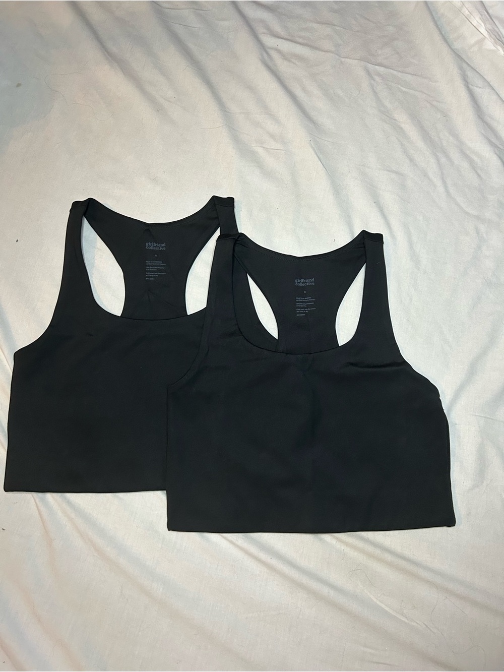 Bundle of 2 NWOT Girlfriend Collective Paloma Bra Black Sports Bras Small